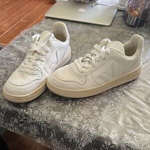 Veja Cream and White Sneakers